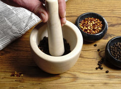 Beige Marble Mortar & Pestle