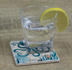 Absorbent Stone Coaster - Nautical Octopus