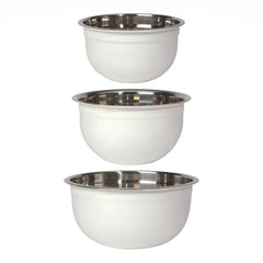 Matte Steel Mixing Bowls White Egg (Set 3)