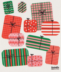 Swedish Dishcloth Winter Wheels 10 x 12 / Sponge Towel / Holiday