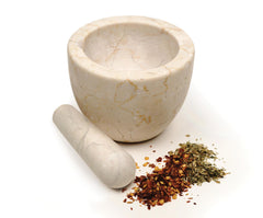Beige Marble Mortar & Pestle