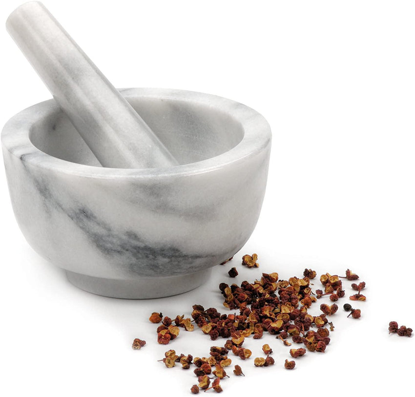 Natural White Marble Mortar & Pestle