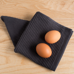 Dish Cloth Ripple Black Set/2