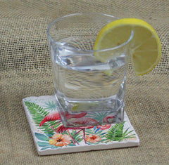 Absorbent Stone Coaster - Pink Pair